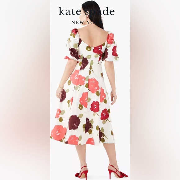 Kate Spade Just Rosy Beau Midi Dress - Picture 2 of 10